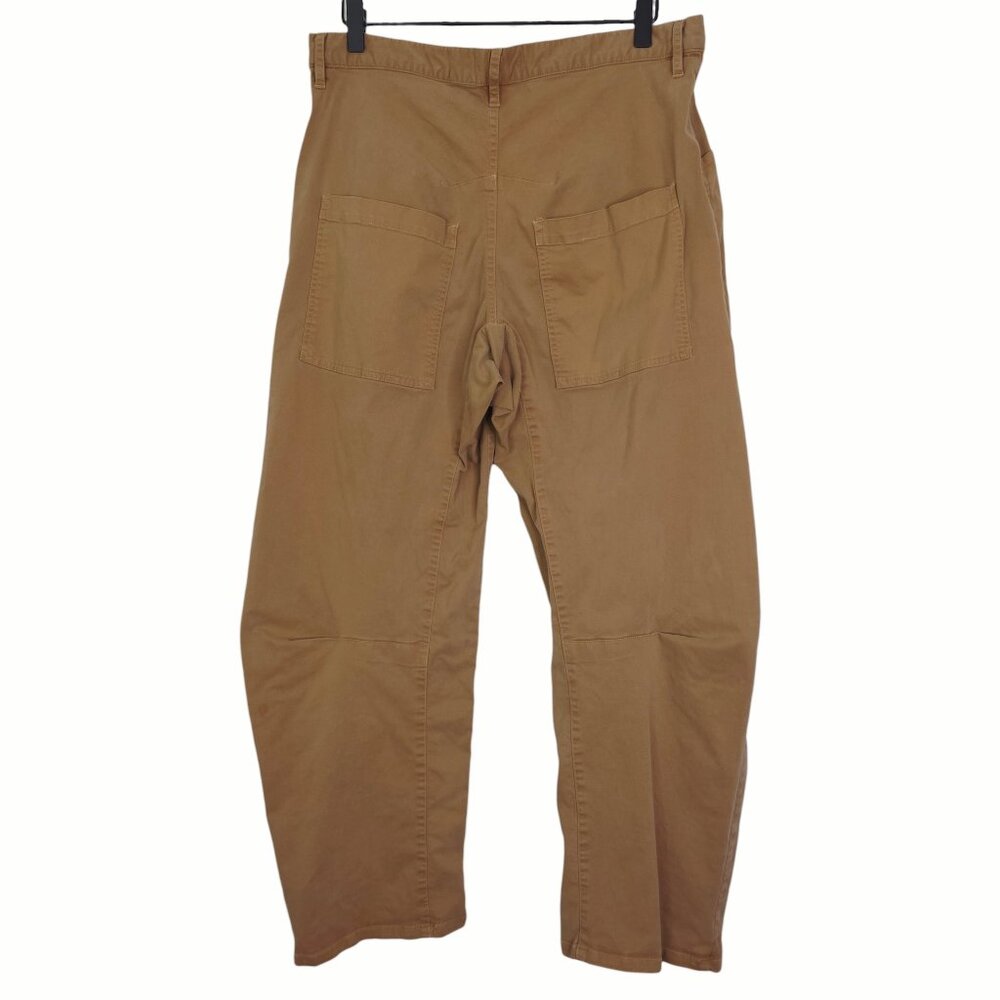 Nili Lotan Shon Pant Rust Brown Barrel Leg Cotton Twill Size 6 - Picture 7 of 10